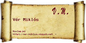 Vér Miklós névjegykártya
